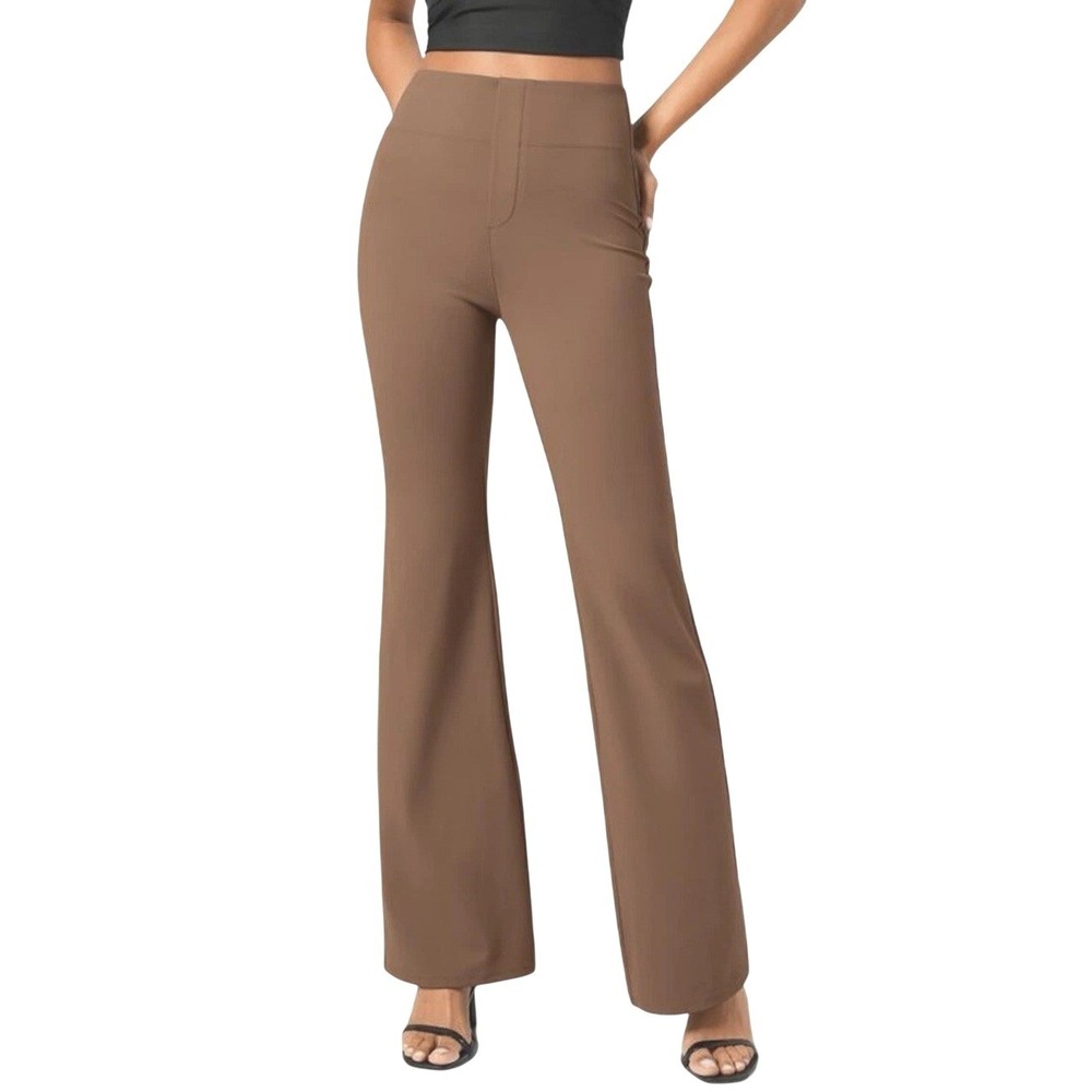 Halara High Waisted Flare Pants Brown Regular Size M  Workwear Casual